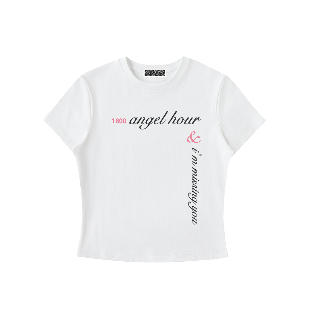 “angel hour” baby tee